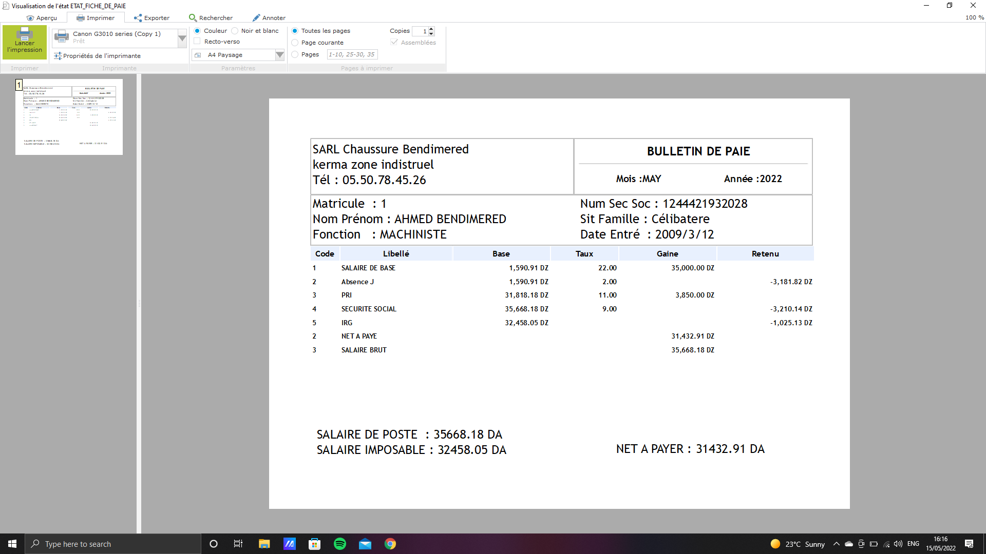 Payslip